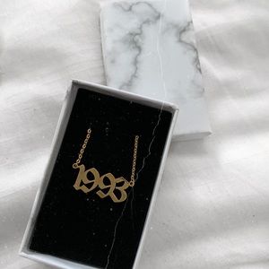 Old English Personalized Year Necklace 🖤